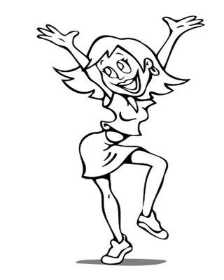 girl dancing coloring page
