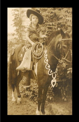 wild west cowgirl on horse