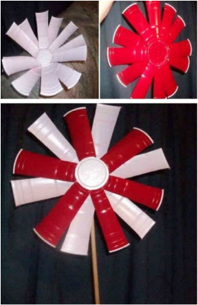 how to make a flower out of plastic cups